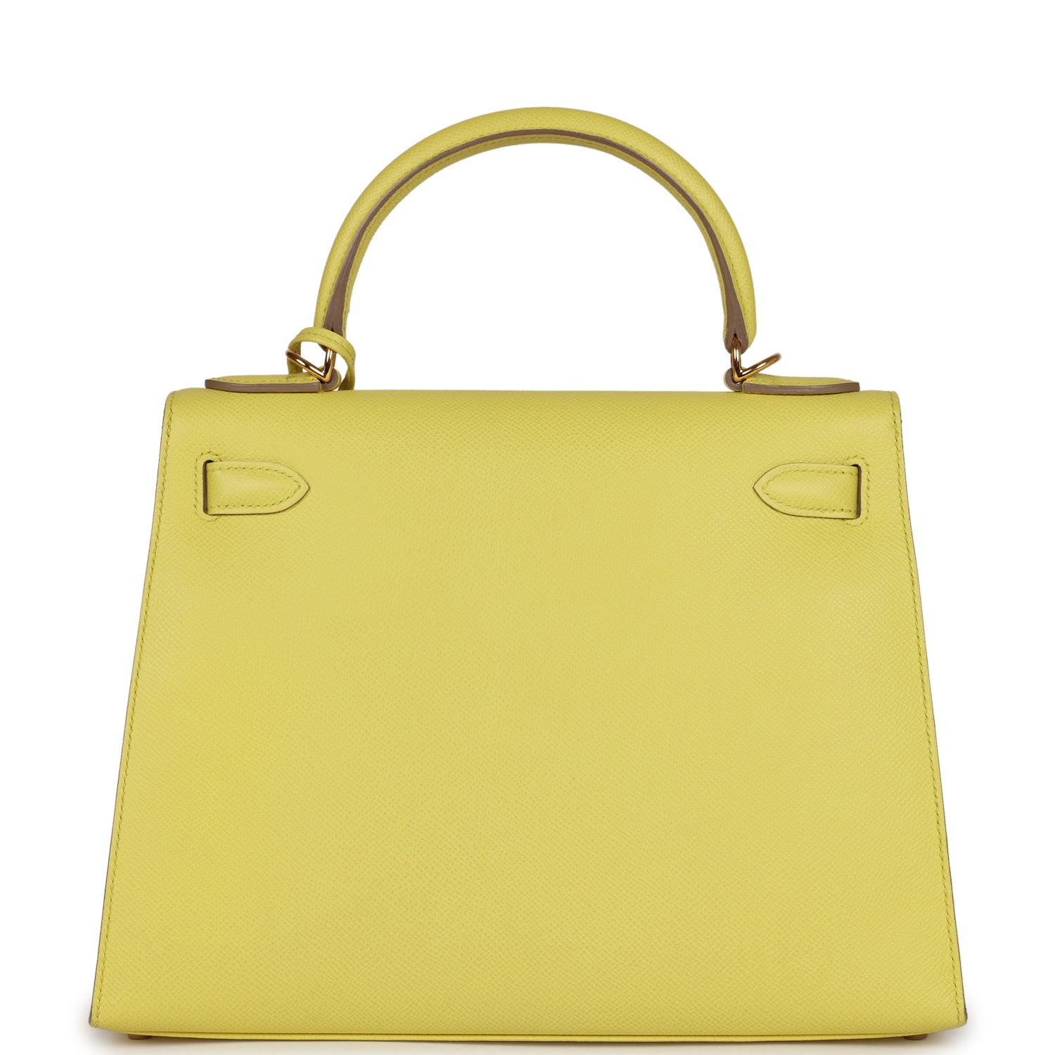 Pre-owned Hermes Kelly Sellier 28 Soufre Epsom Gold Hardware