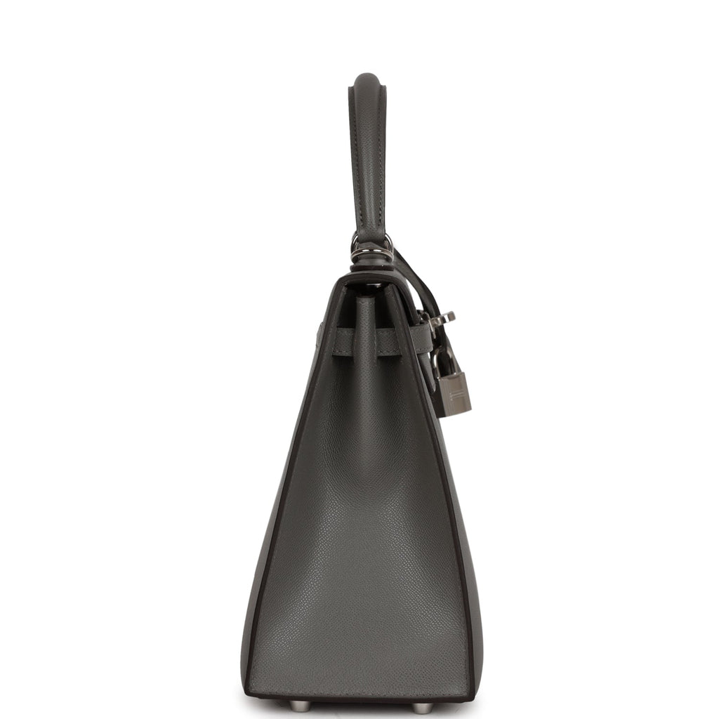 Hermes Kelly Sellier 25 Gris Meyer Madame Palladium Hardware
