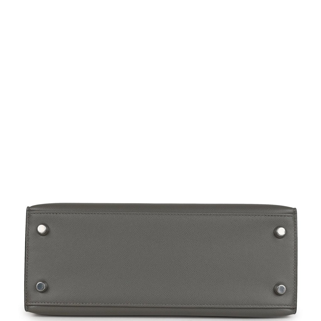 Hermes Kelly Sellier 25 Gris Meyer Madame Palladium Hardware