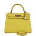 Hermes Kelly Sellier 28 Lime Epsom Palladium Hardware