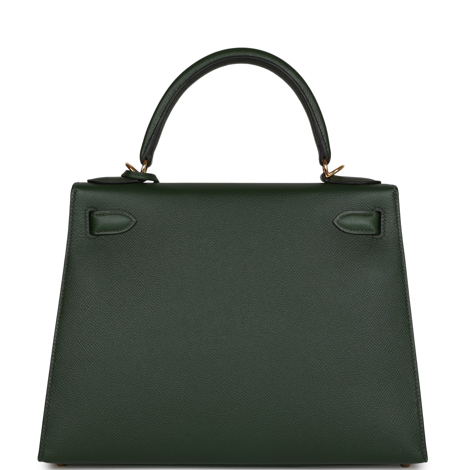 Pre-owned Hermes Kelly Sellier 28 Vert Anglais Epsom Gold Hardware
