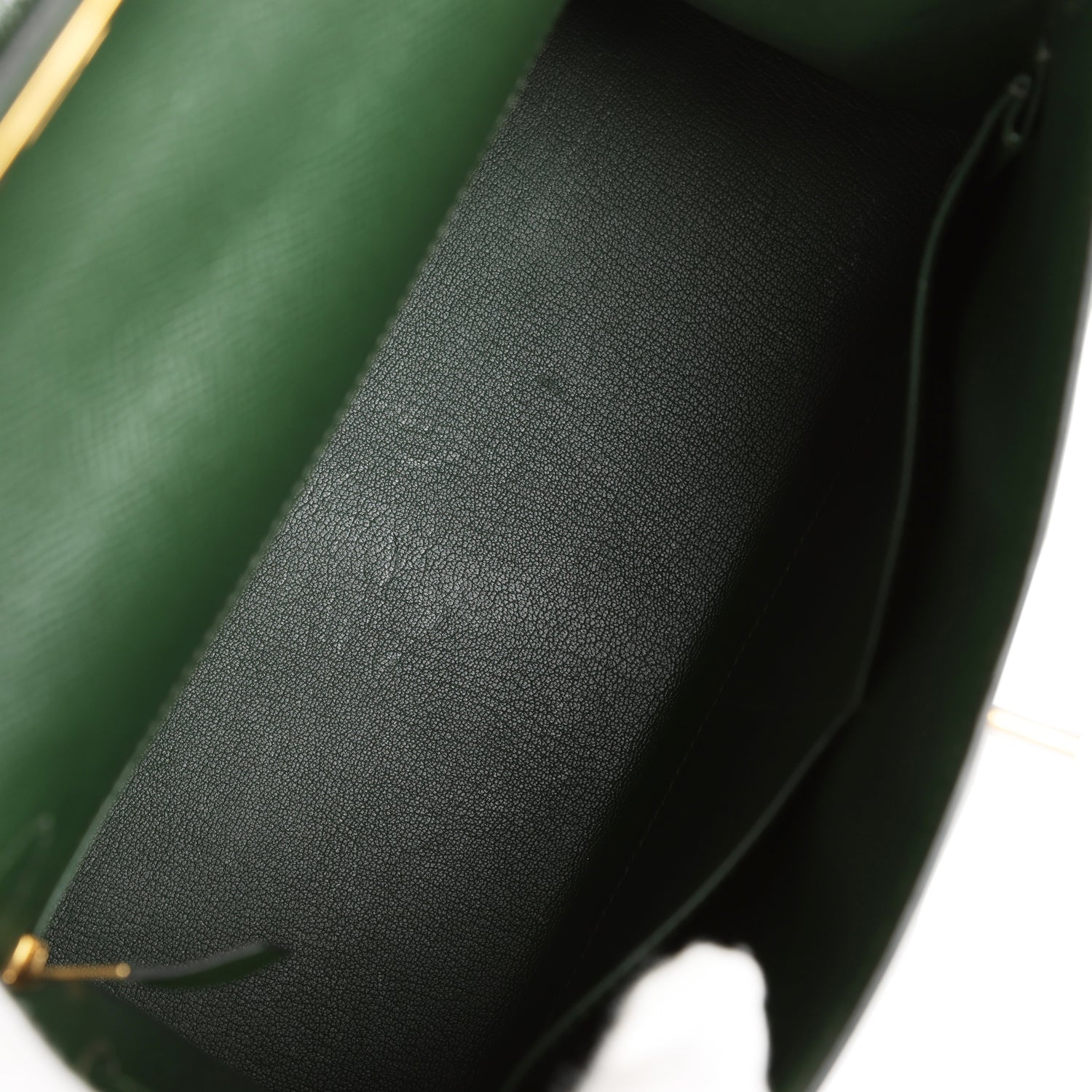 Pre-owned Hermes Kelly Sellier 28 Vert Anglais Epsom Gold Hardware