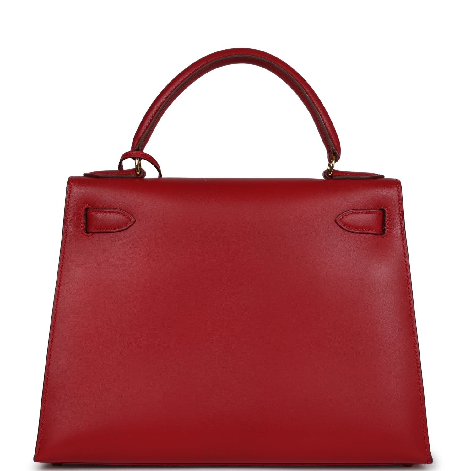 New Hermes Kelly Sellier 28 Rouge Vif Box Gold Hardware