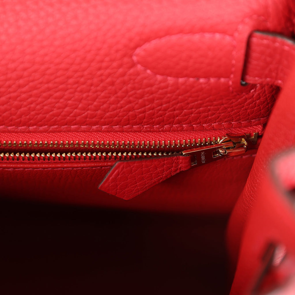 Hermes Kelly Retourne 28 Vermillion Clemence Gold Hardware