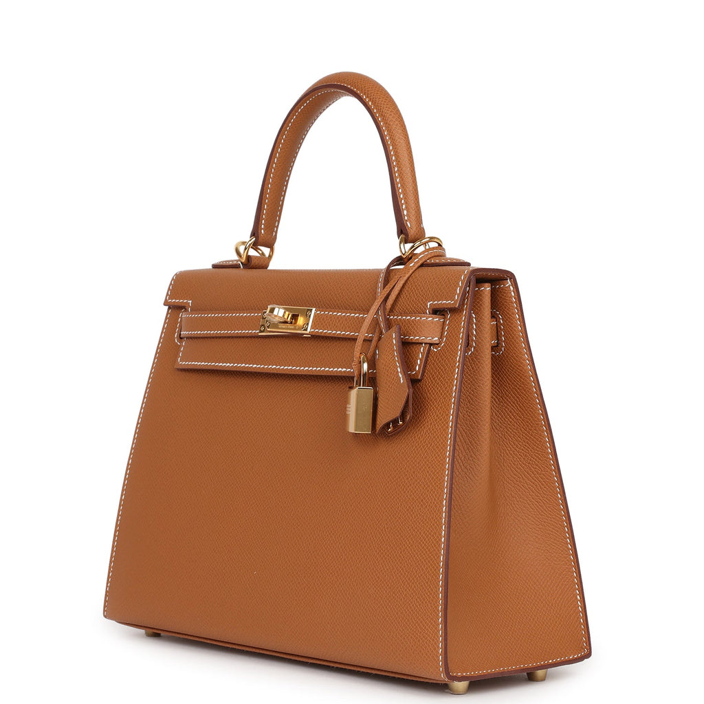 Hermes Kelly Sellier 25 Gold Epsom Gold Hardware