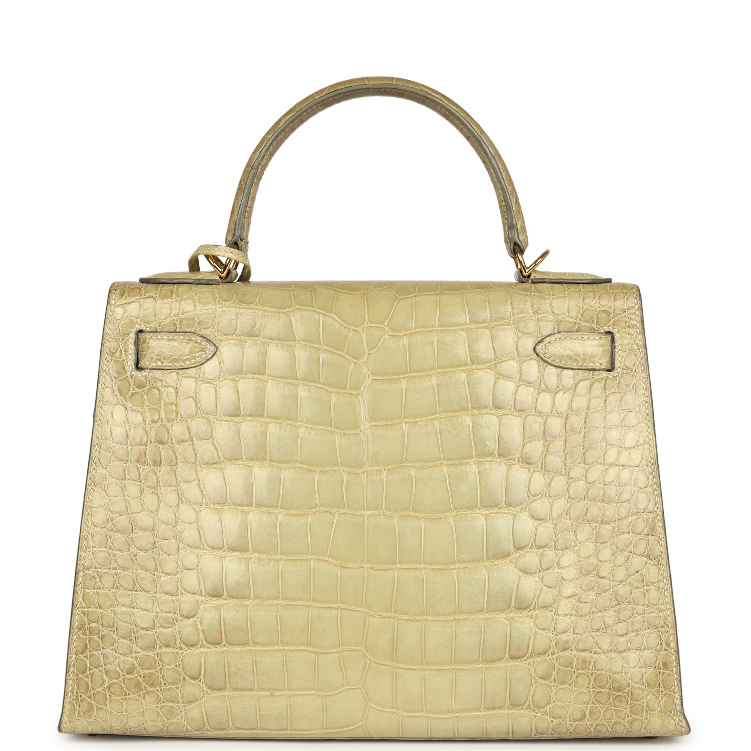 New Hermes Kelly Sellier 28 Vert Celadon Natura Shiny Alligator Gold Hardware