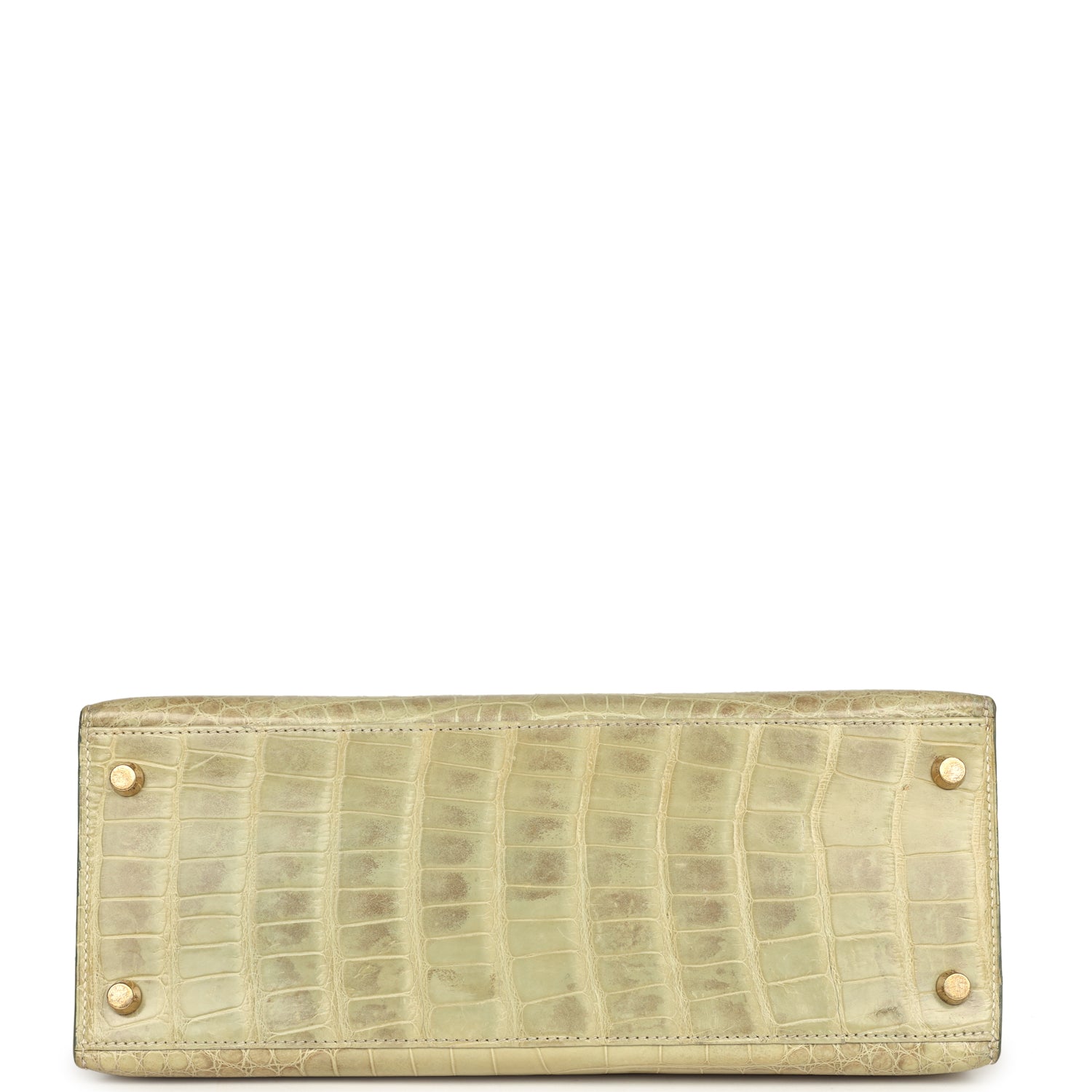 New Hermes Kelly Sellier 28 Vert Celadon Natura Shiny Alligator Gold Hardware