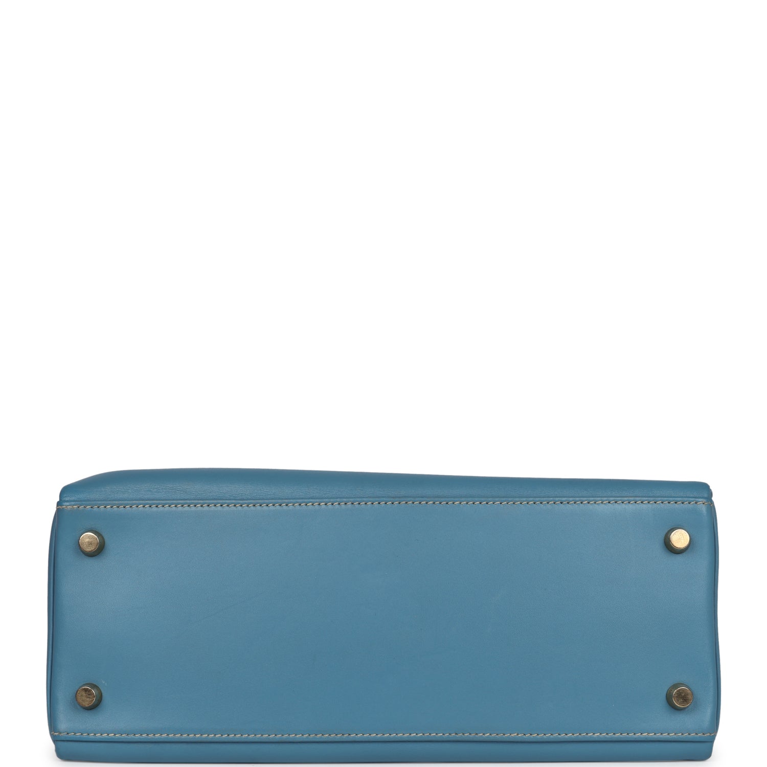 New Hermes Kelly Retourne 28 Blue Jean Box Gold Hardware