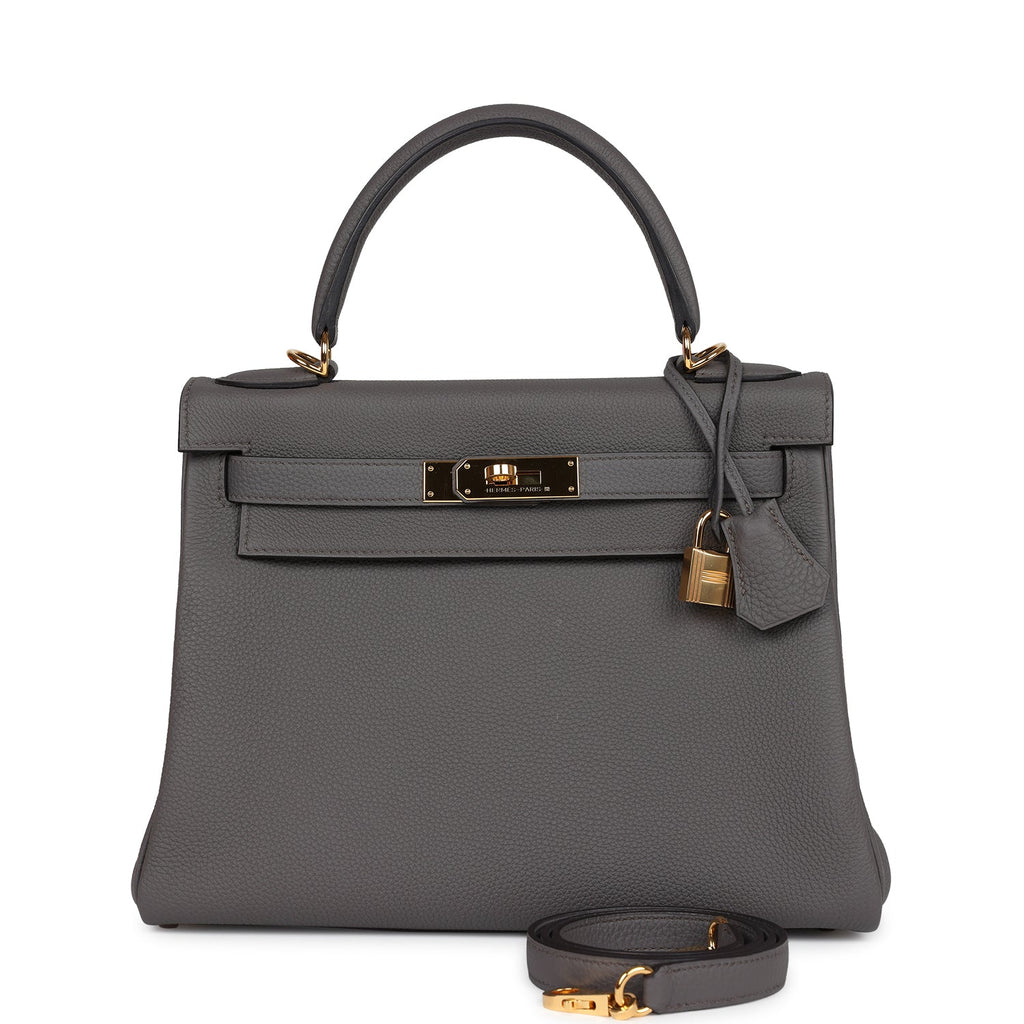 Hermes Kelly Retourne 28 Etain Togo Gold Hardware