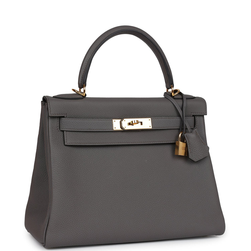 Hermes Kelly Retourne 28 Etain Togo Gold Hardware