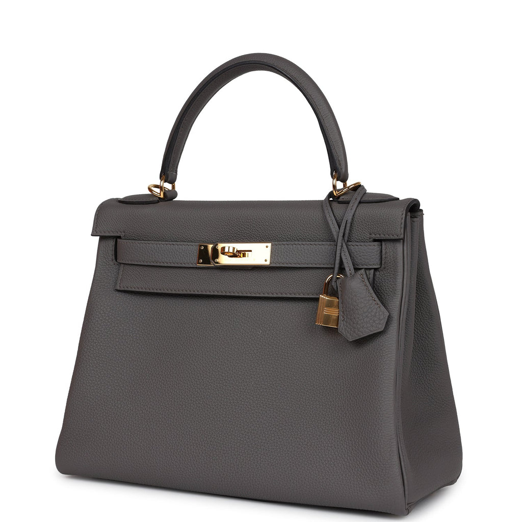 Hermes Kelly Retourne 28 Etain Togo Gold Hardware