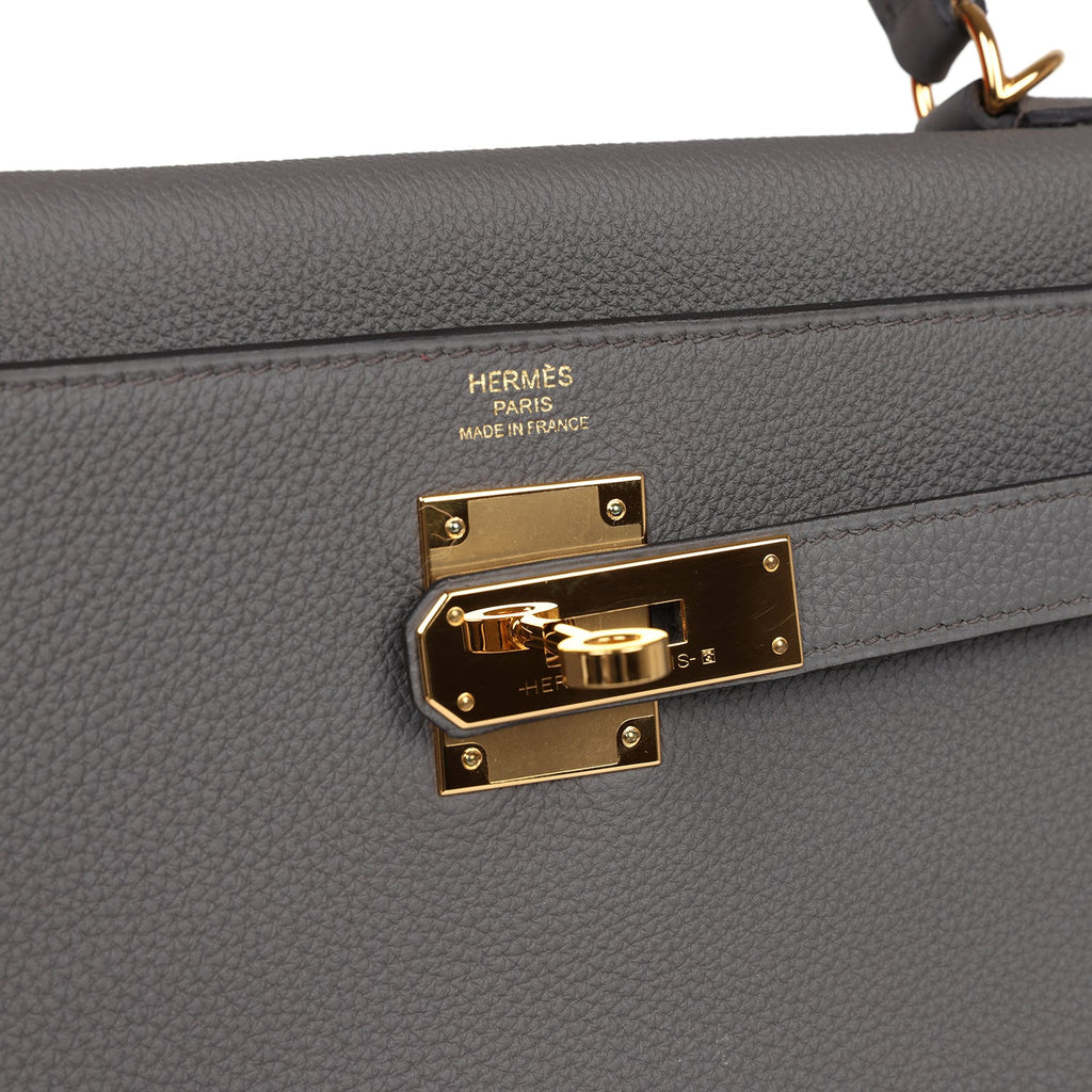 Hermes Kelly Retourne 28 Etain Togo Gold Hardware