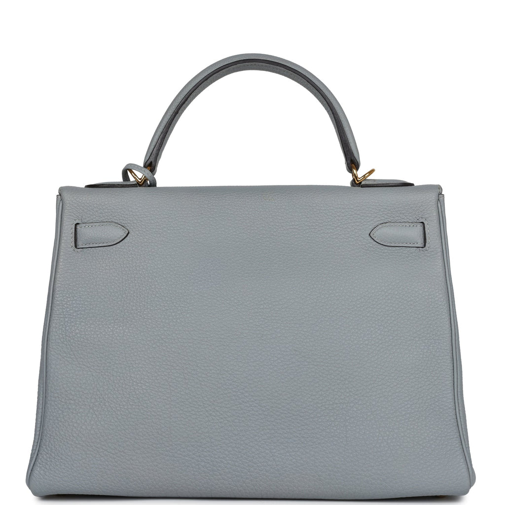 New Hermes Kelly Retourne 32 Bleu Glacier Togo Gold Hardware