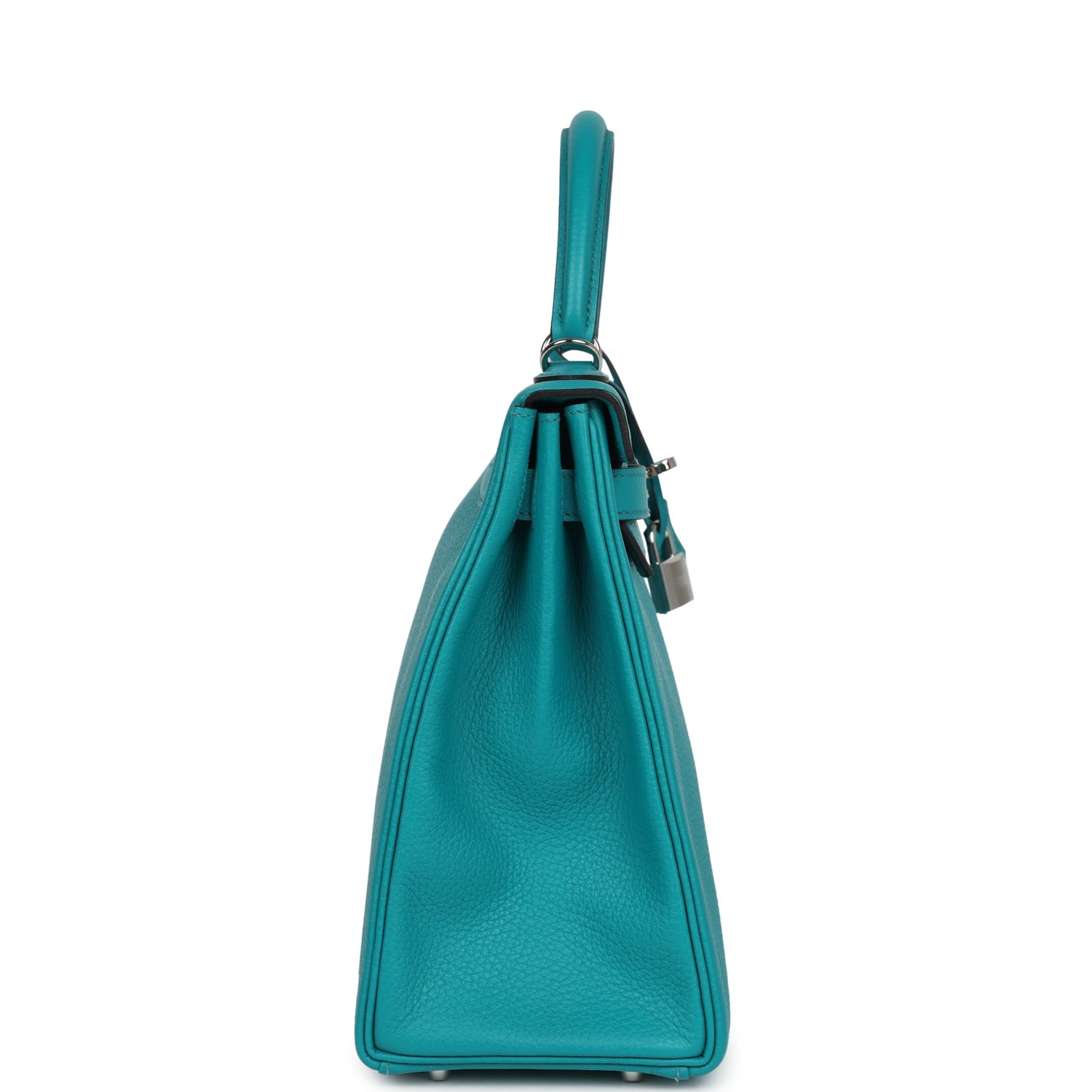 New Hermes Kelly Retourne 32 Bleu Paon Clemence Palladium Hardware