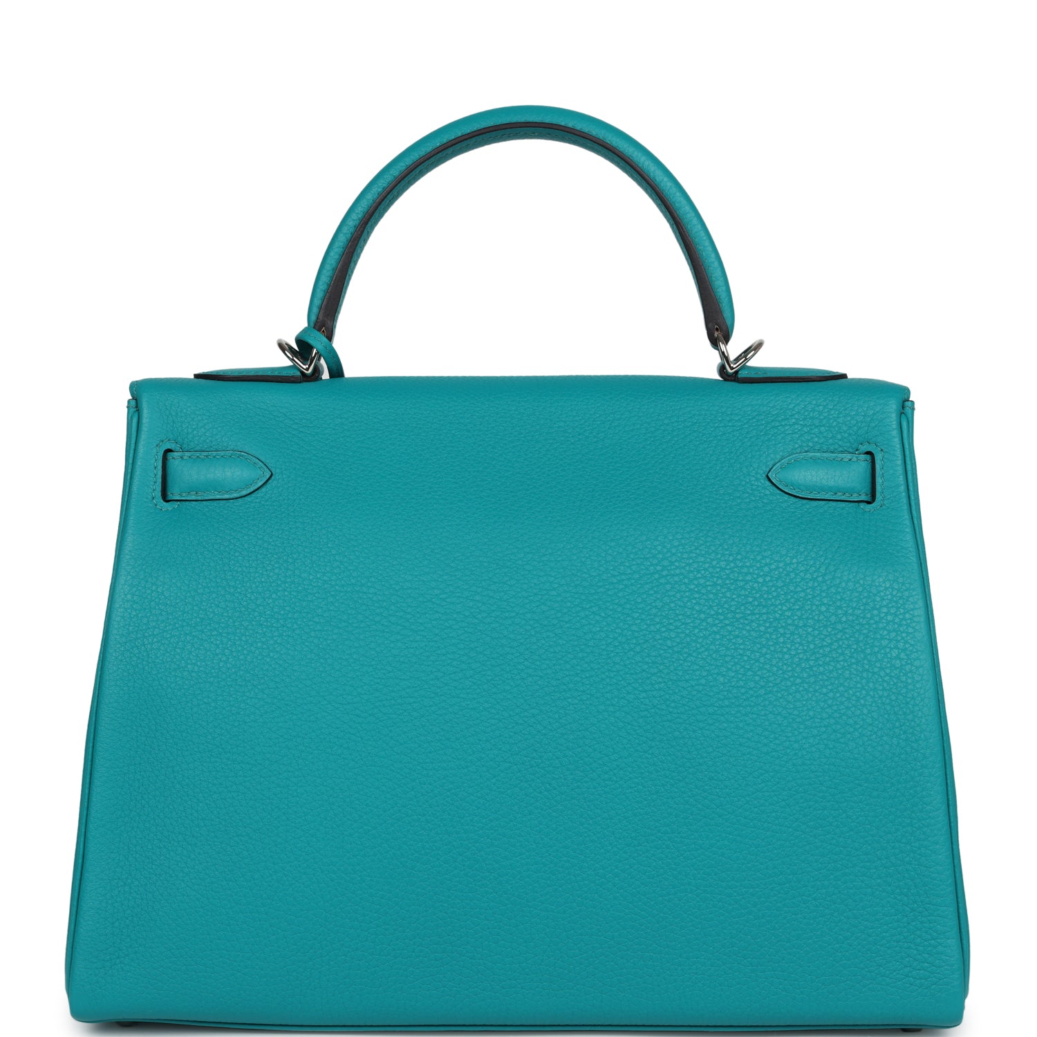 New Hermes Kelly Retourne 32 Bleu Paon Clemence Palladium Hardware