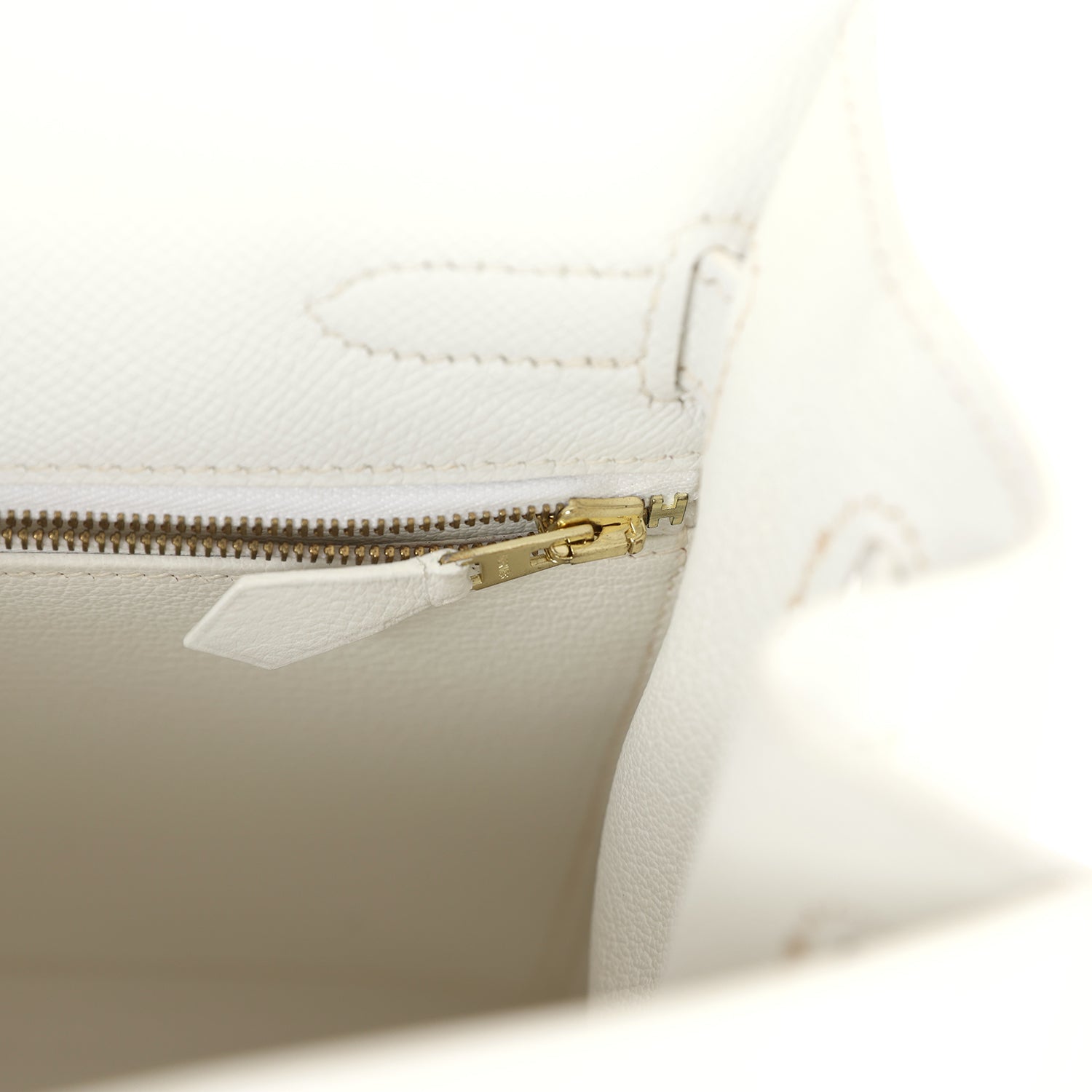 Hermes Kelly Sellier 32 White Epsom Gold Hardware