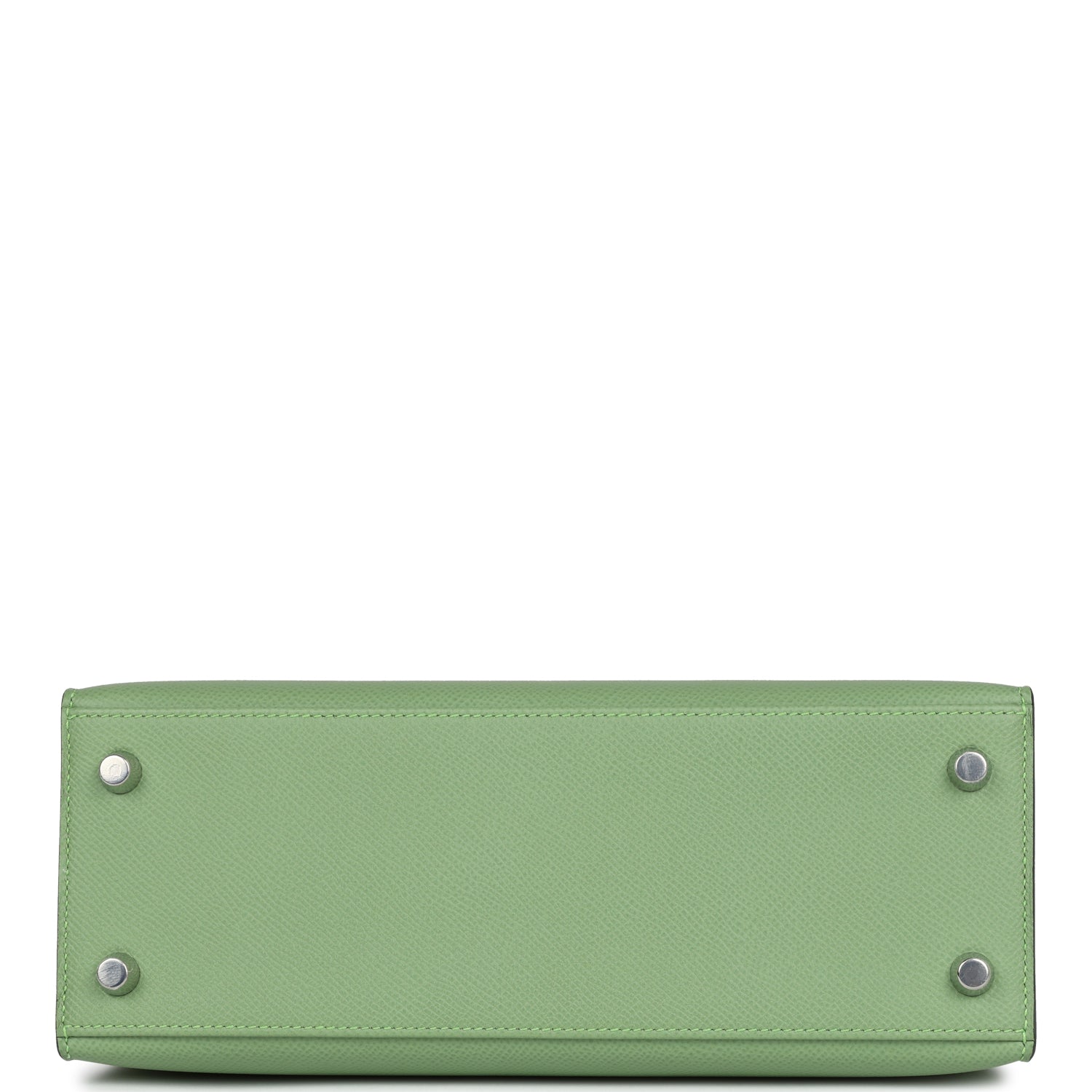 Hermes Special Order (HSS) Kelly Sellier 25 Vert Criquet Verso Epsom Palladium Hardware