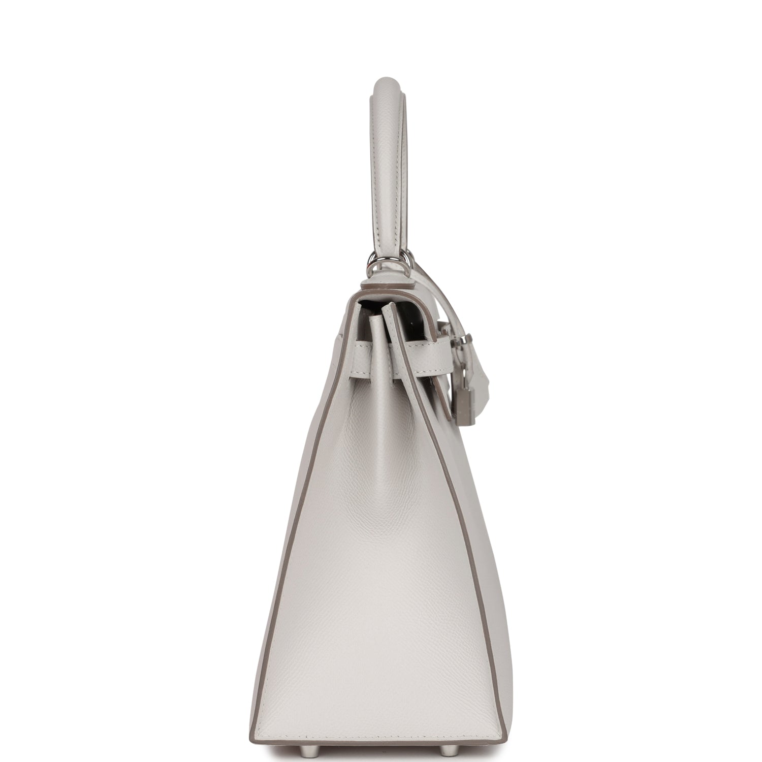 Hermes Kelly Sellier 28 Gris Pale Epsom Palladium Hardware