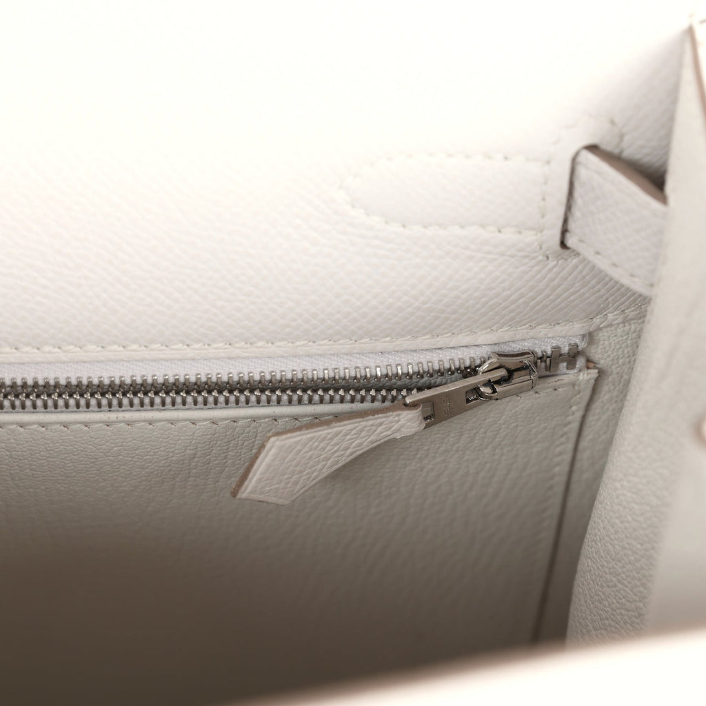 Hermes Kelly Sellier 28 Gris Pale Epsom Palladium Hardware