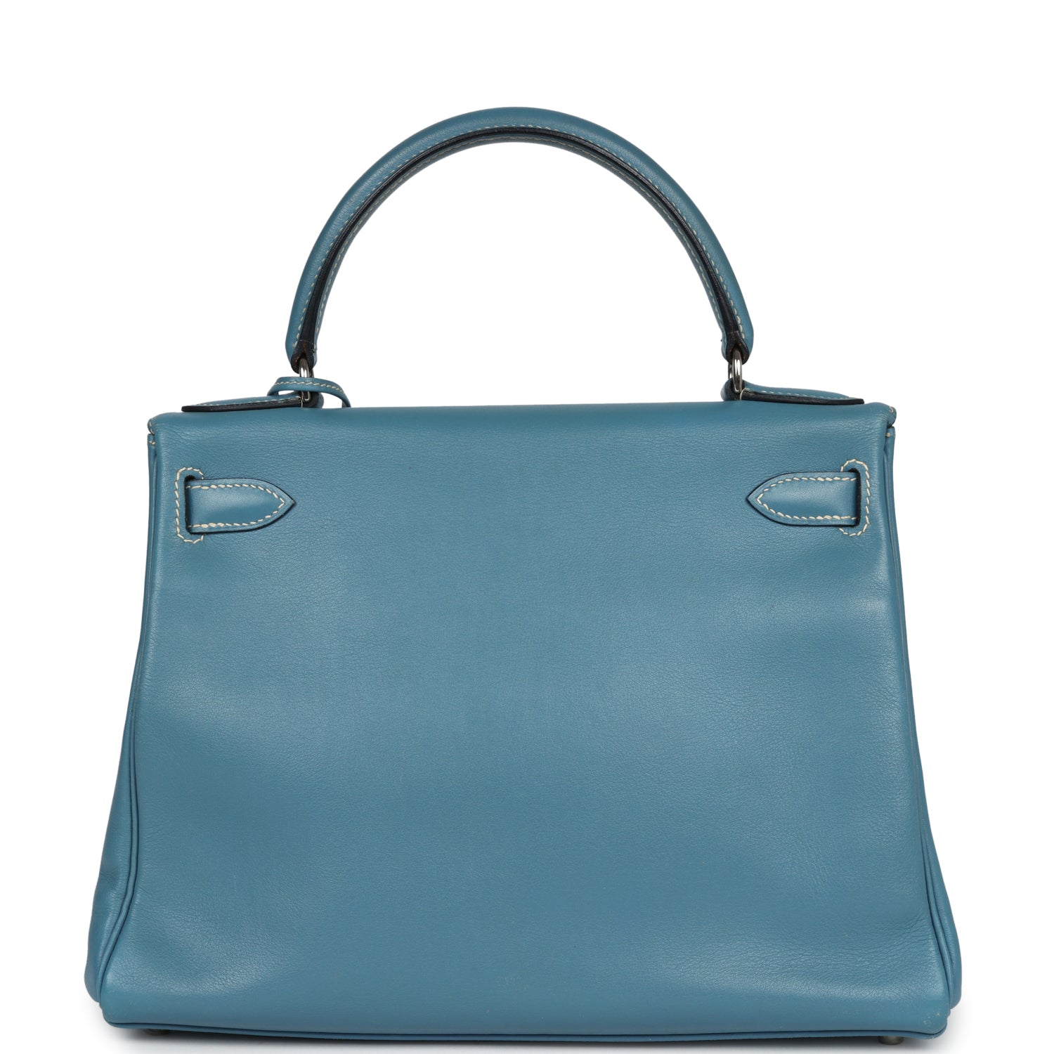 New Hermes Kelly Retourne 28 Blue Jean Gulliver Palladium Hardware