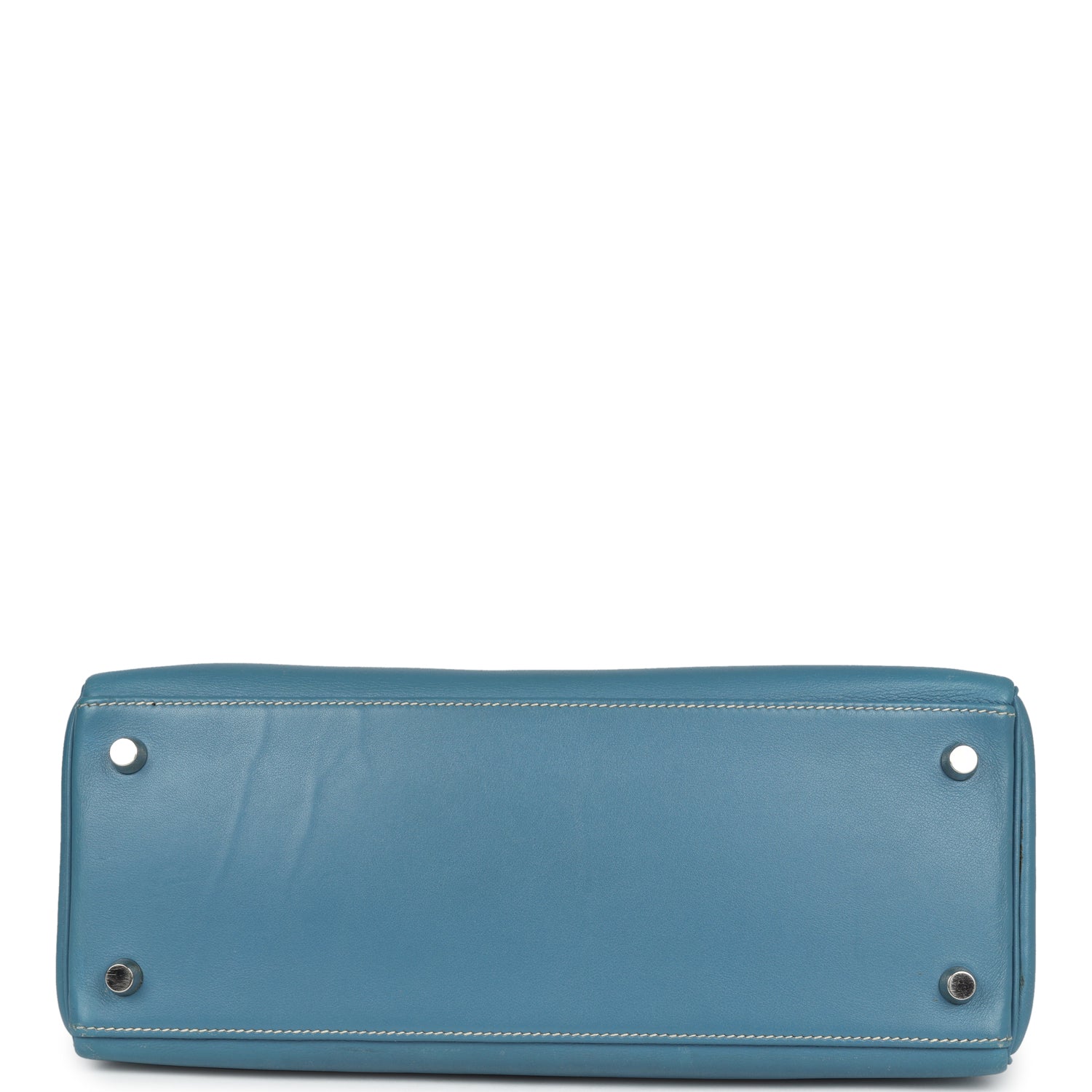 New Hermes Kelly Retourne 28 Blue Jean Gulliver Palladium Hardware