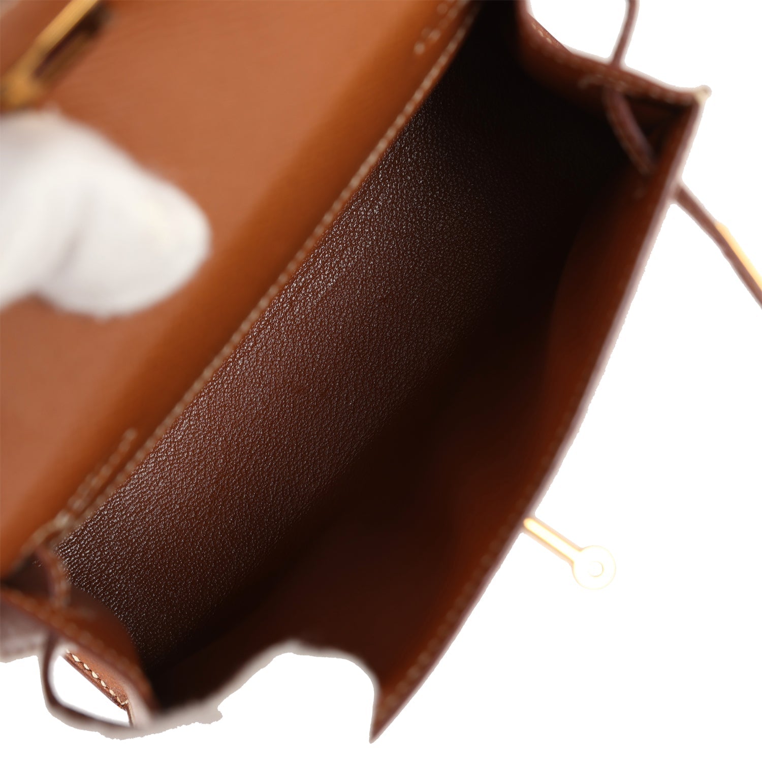 New Hermes Micro Kelly Sellier 15 Gold Courchevel Gold Hardware