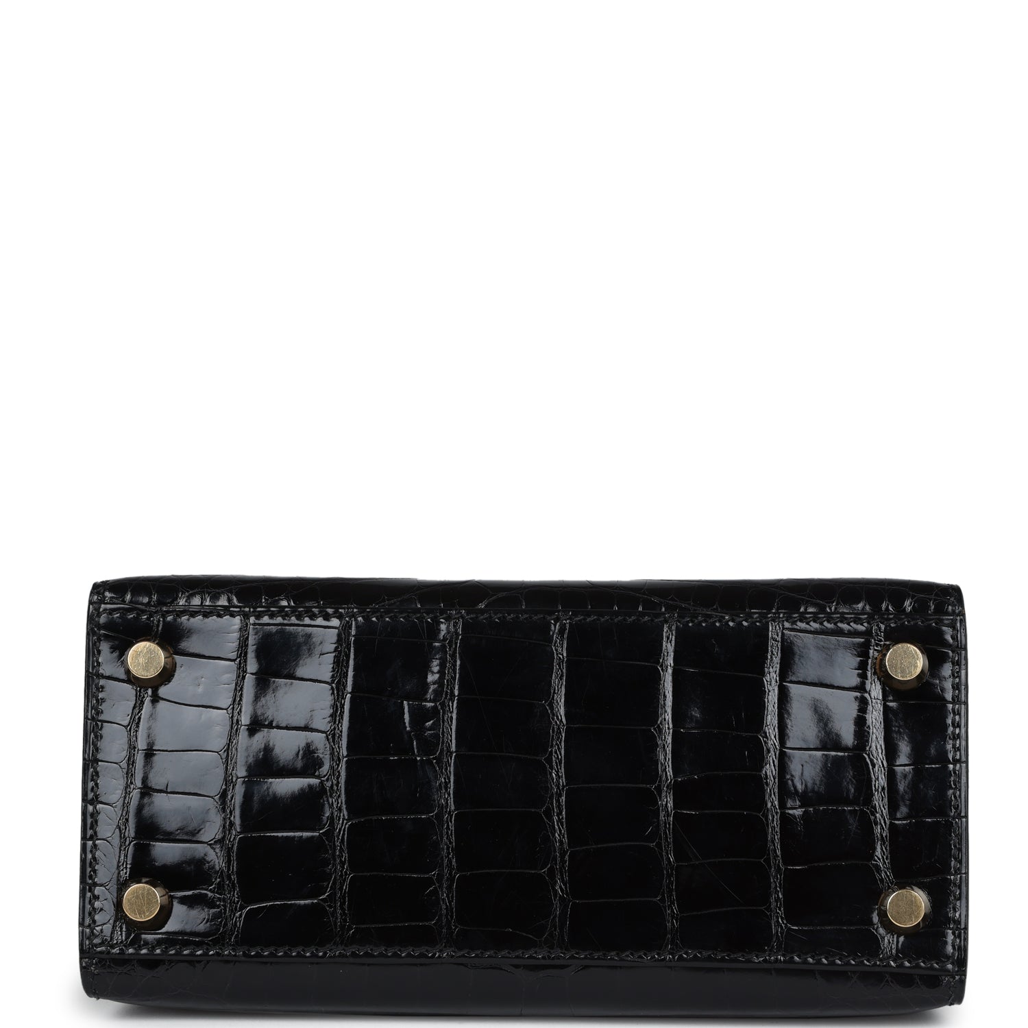 New Hermes Kelly Sellier 20 Black Shiny Alligator Gold Hardware