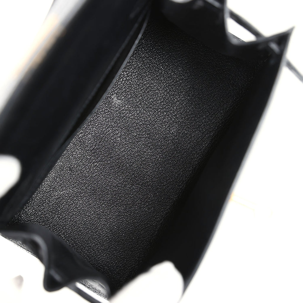 New Hermes Kelly Sellier 20 Black Shiny Alligator Gold Hardware