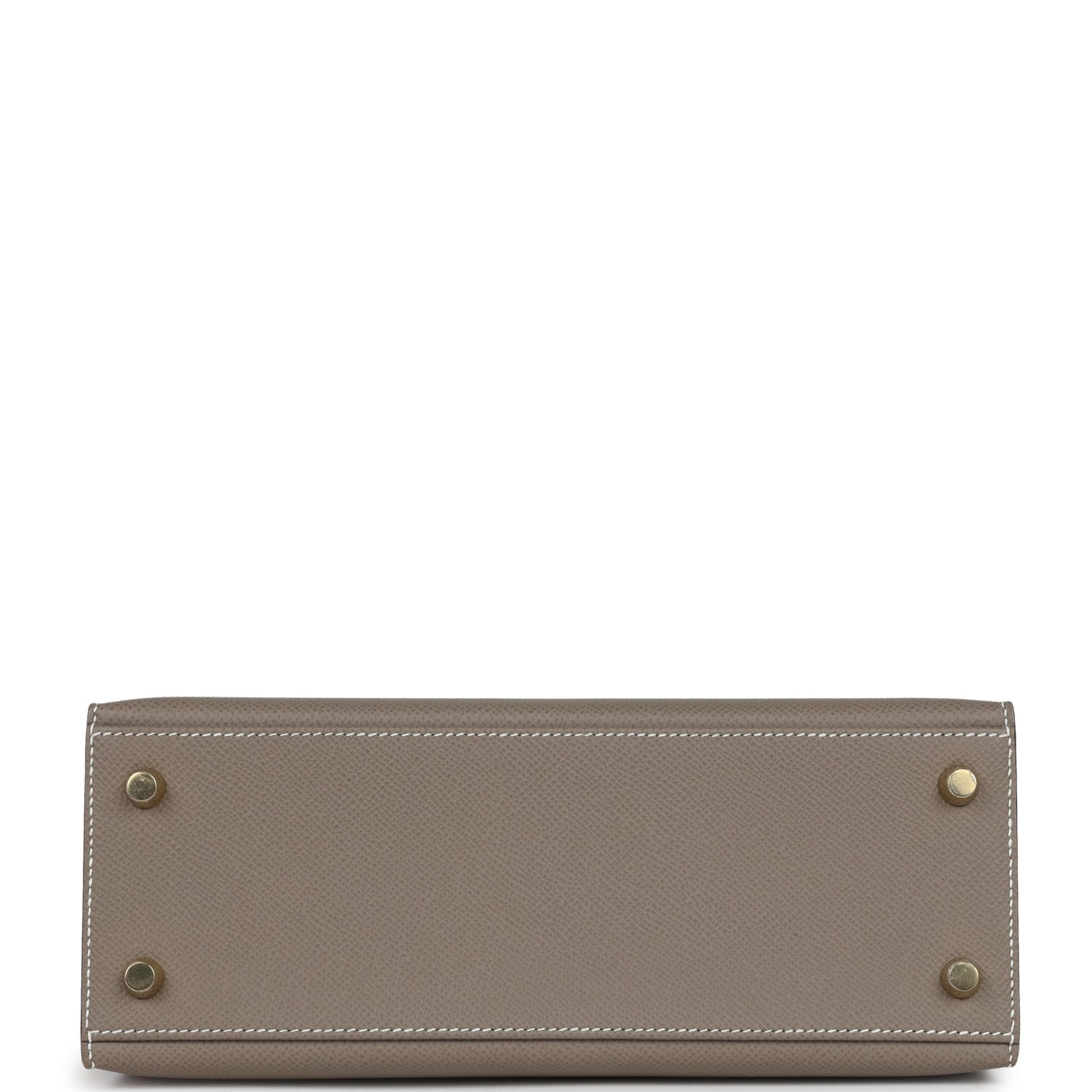 Hermes Special Order (HSS) Kelly Sellier 25 Etoupe and Craie Epsom Brushed Gold Hardware