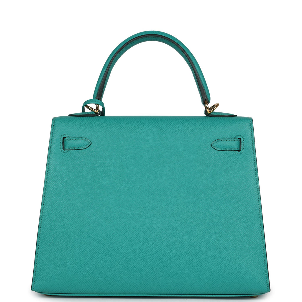 New Hermes Kelly Sellier 25 Vert Verone Epsom Gold Hardware