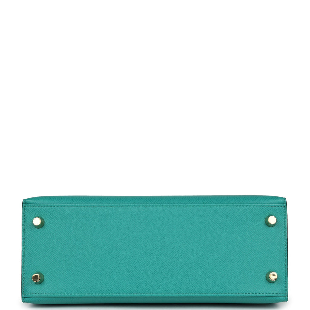 New Hermes Kelly Sellier 25 Vert Verone Epsom Gold Hardware
