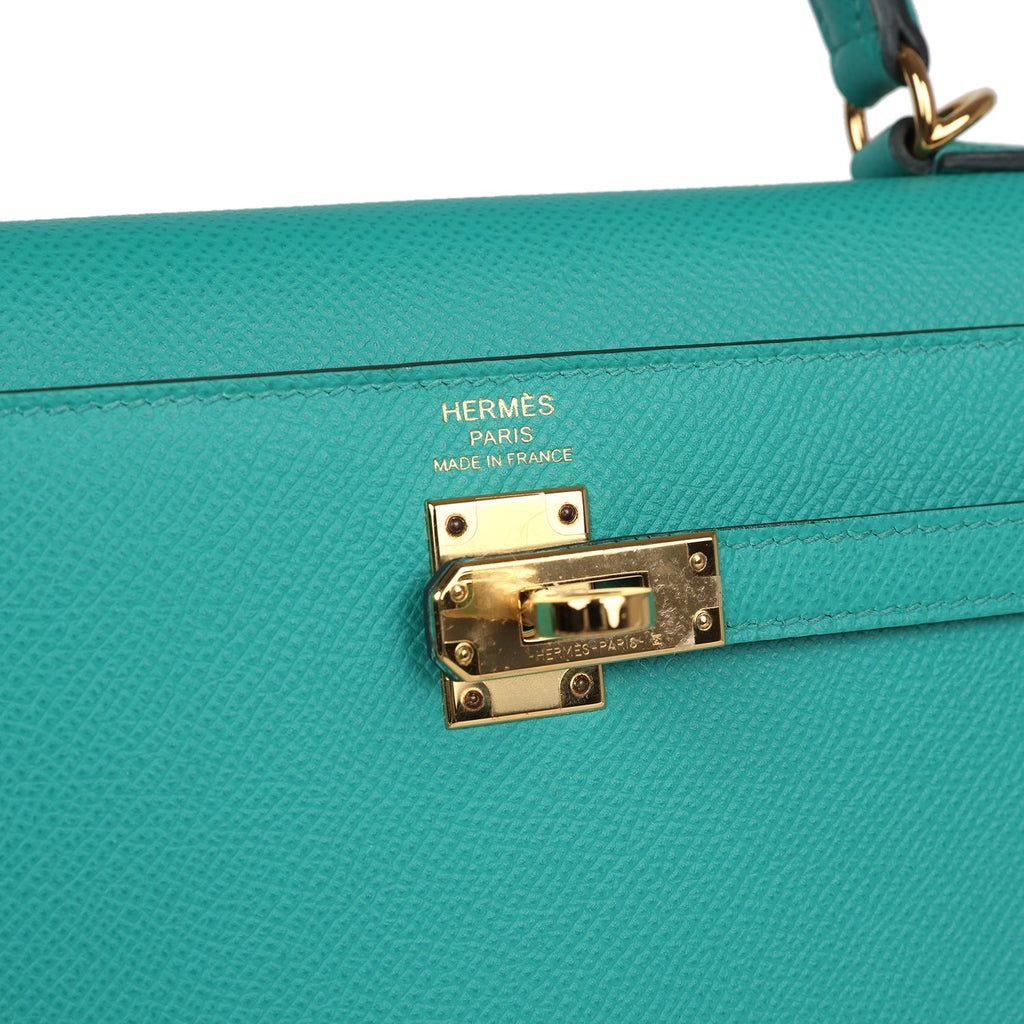 New Hermes Kelly Sellier 25 Vert Verone Epsom Gold Hardware