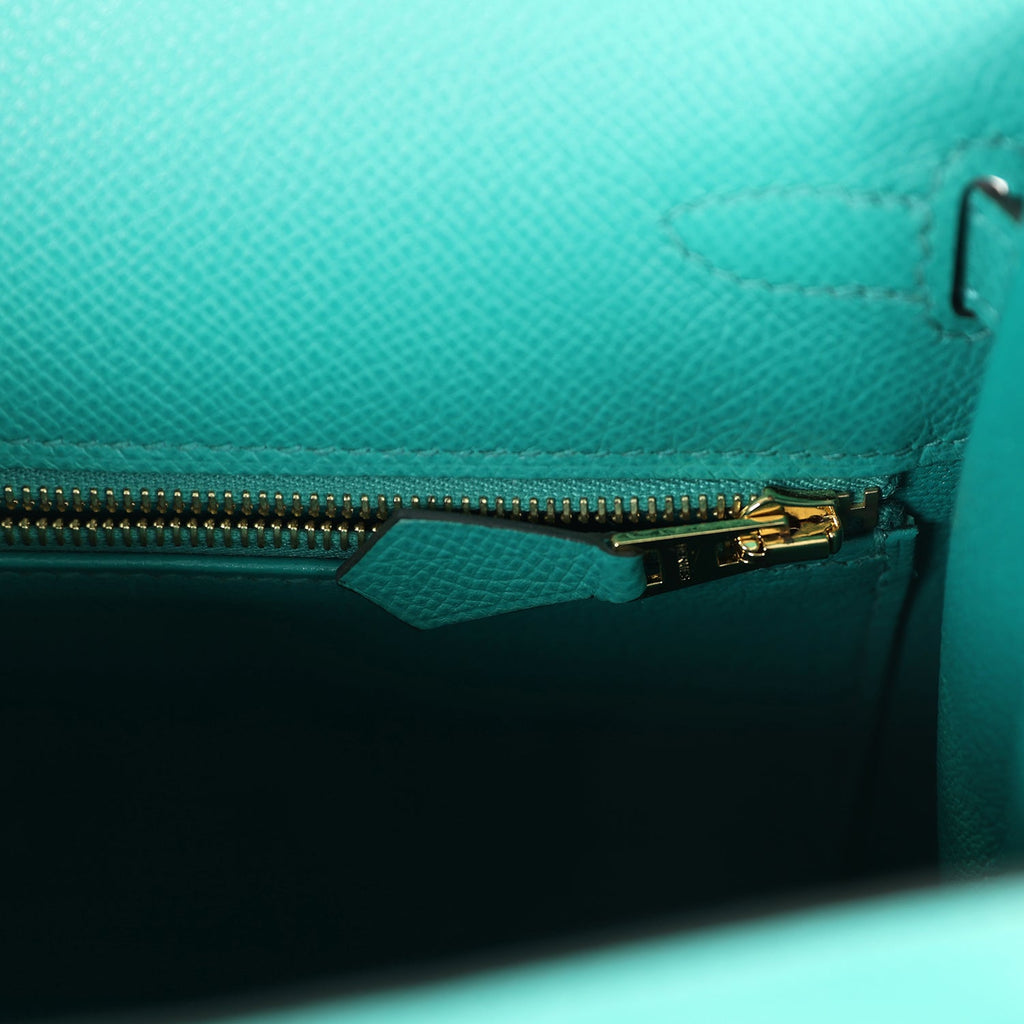 New Hermes Kelly Sellier 25 Vert Verone Epsom Gold Hardware