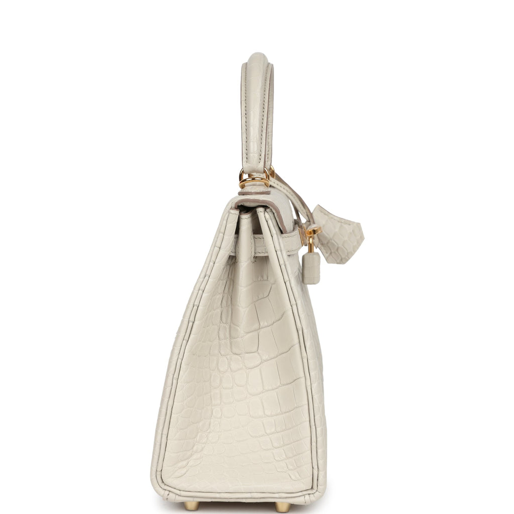 Hermes Kelly Retourne 25 Beton Matte Alligator Gold Hardware