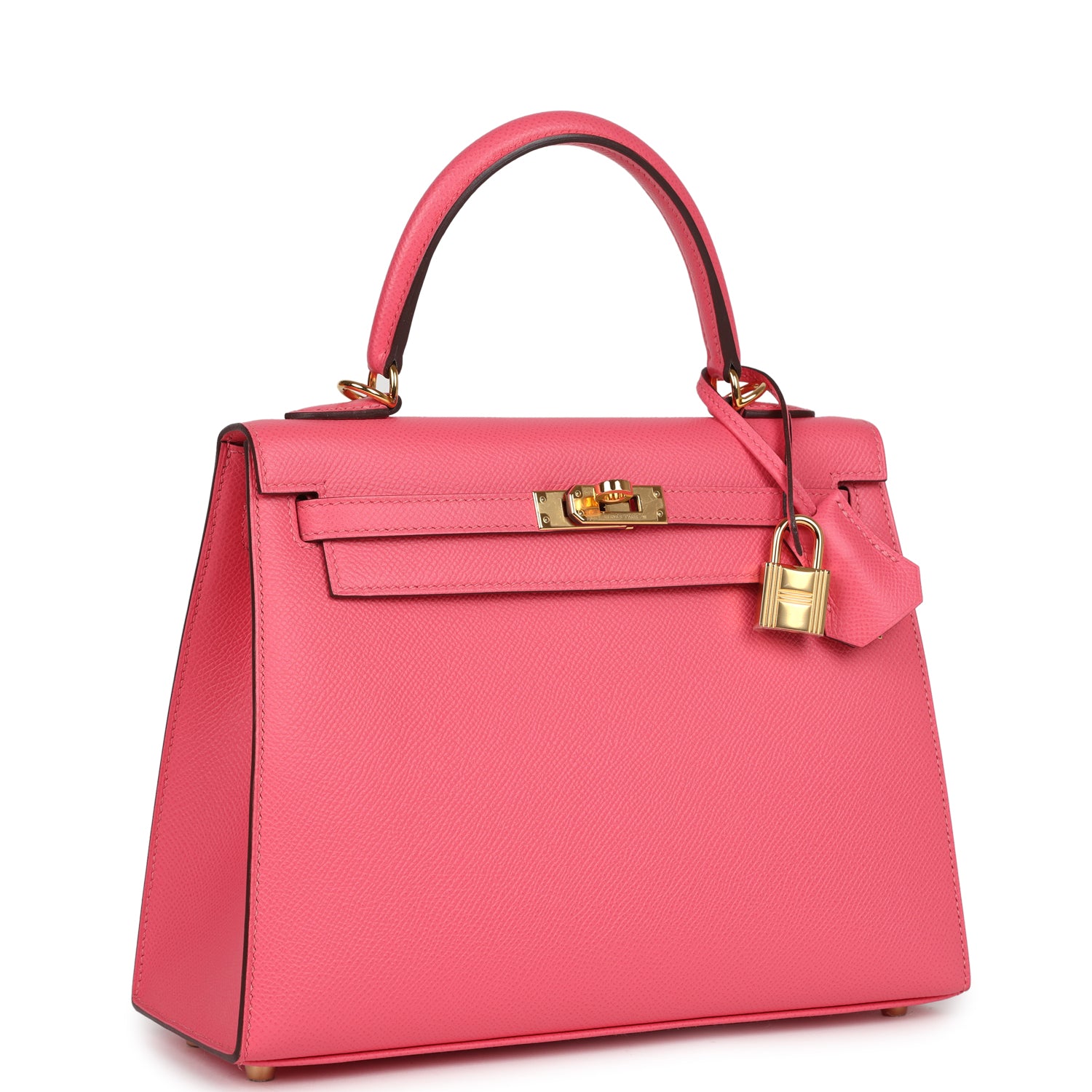 New Hermes Kelly Sellier 25 Rose Azalee Epsom Gold Hardware