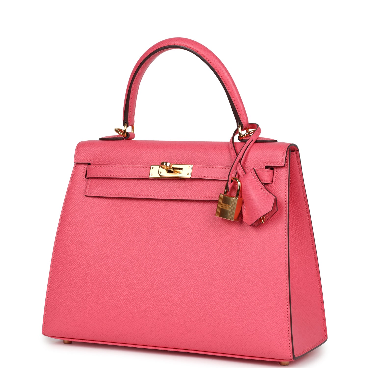 New Hermes Kelly Sellier 25 Rose Azalee Epsom Gold Hardware