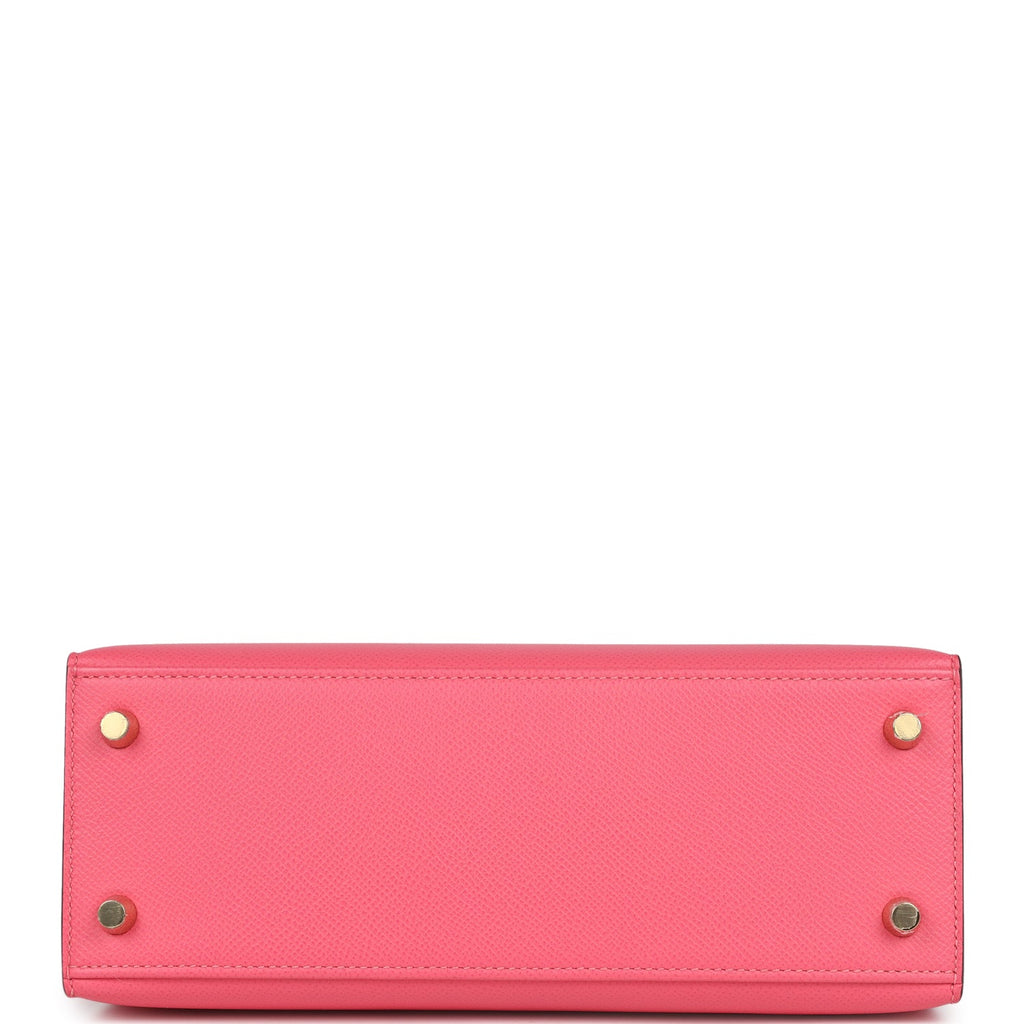 New Hermes Kelly Sellier 25 Rose Azalee Epsom Gold Hardware