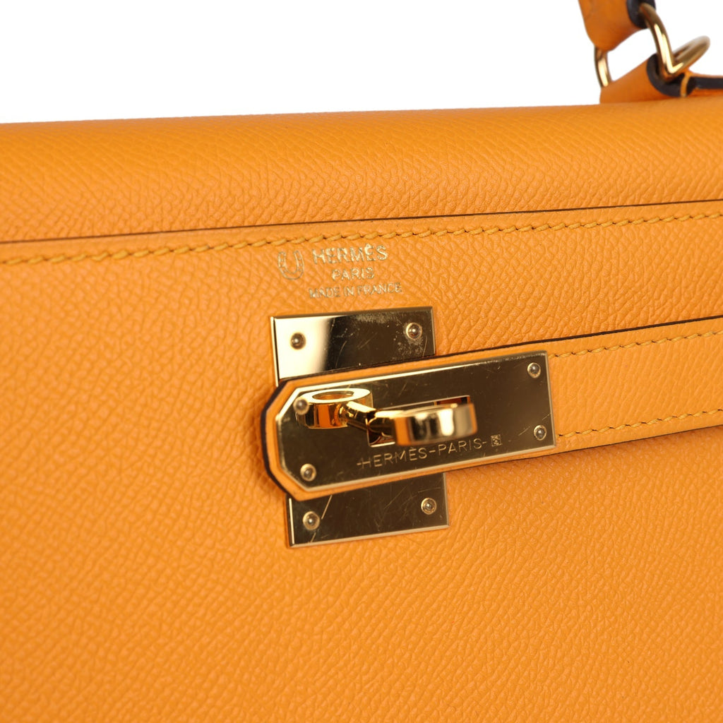New Hermes Special Order (HSS) Kelly Sellier 28 Jaune D'Or Epsom Gold Hardware