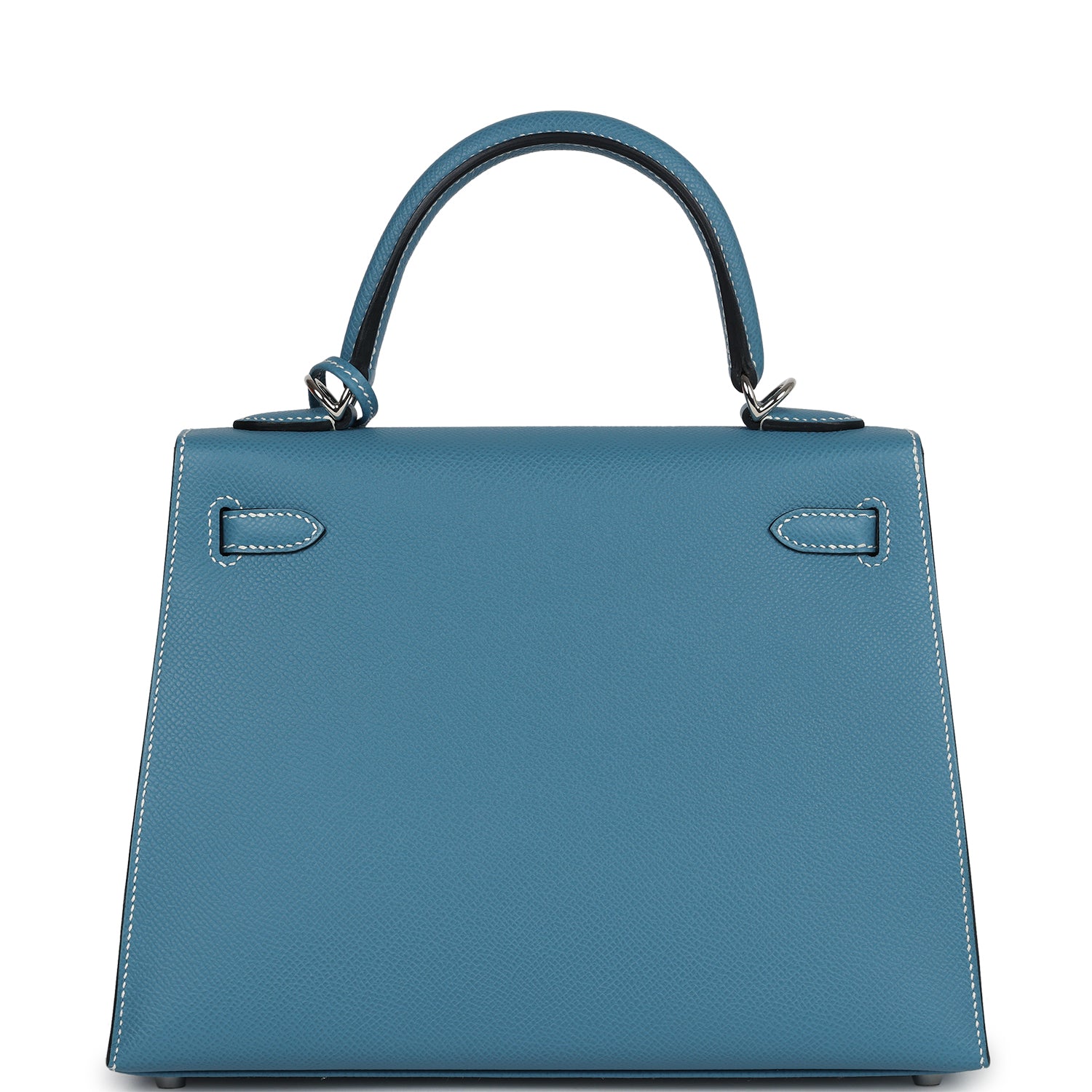 Hermes Kelly Sellier 25 Blue Jean Epsom Palladium Hardware