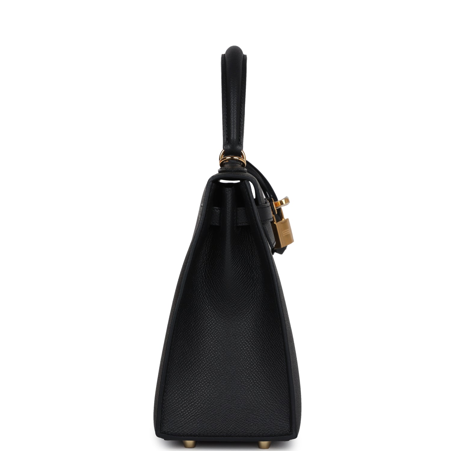 Hermes Kelly Sellier 25 Black Epsom Gold Hardware