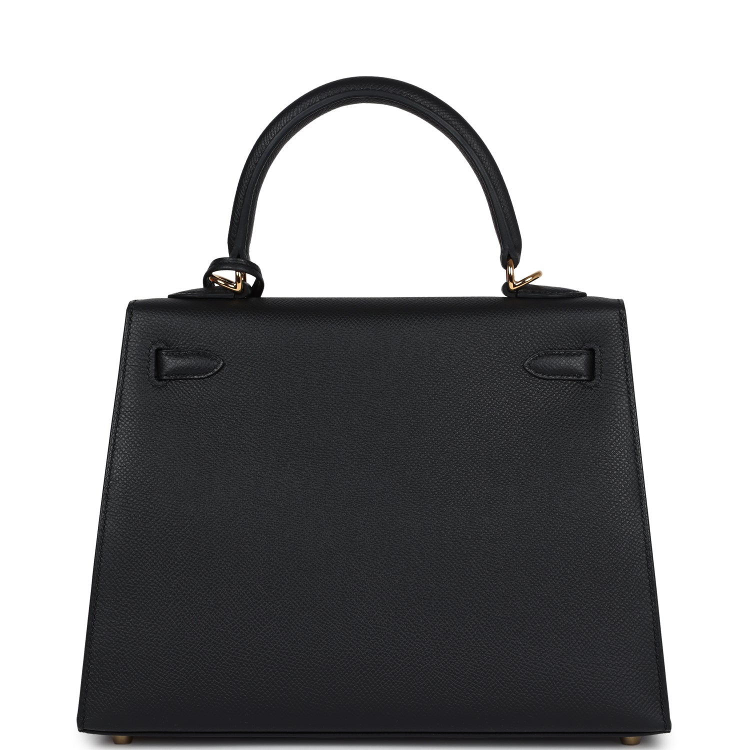 Hermes Kelly Sellier 25 Black Epsom Gold Hardware