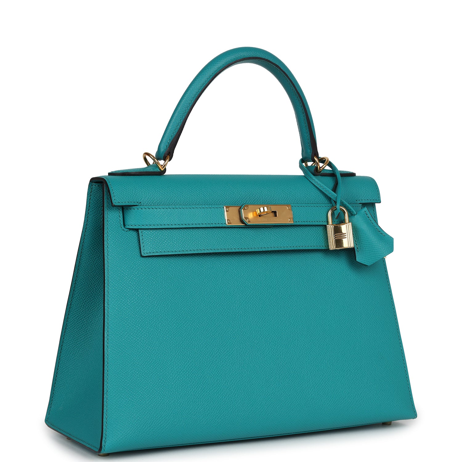 Pre-owned Hermes Kelly Sellier 28 Vert Verone Epsom Gold Hardware