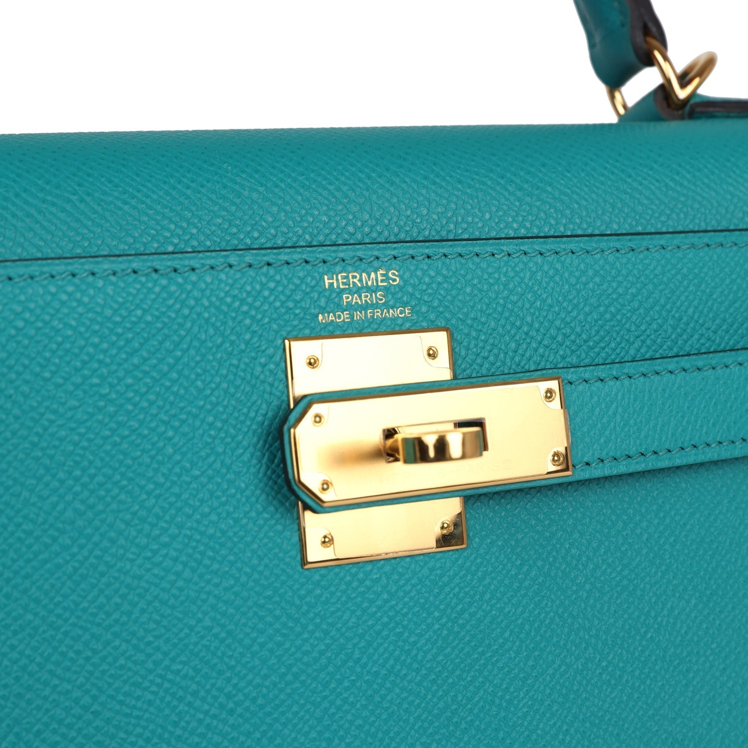 Pre-owned Hermes Kelly Sellier 28 Vert Verone Epsom Gold Hardware