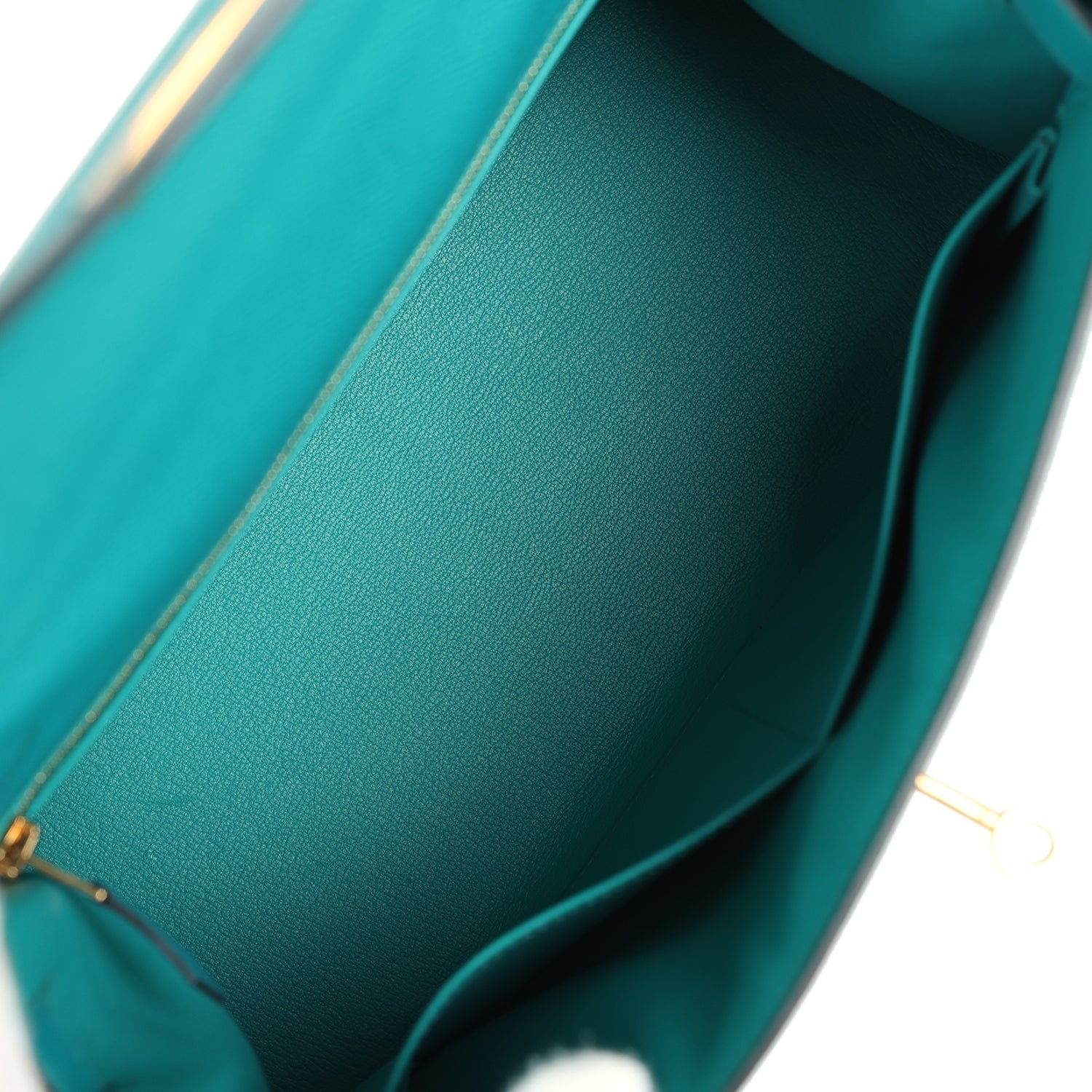 Pre-owned Hermes Kelly Sellier 28 Vert Verone Epsom Gold Hardware