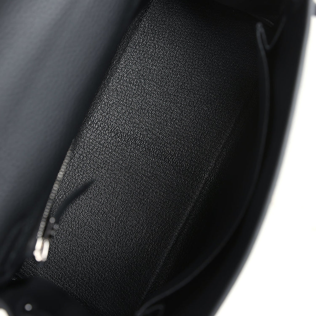 Hermes Kelly Retourne 25 Black Togo Palladium Hardware