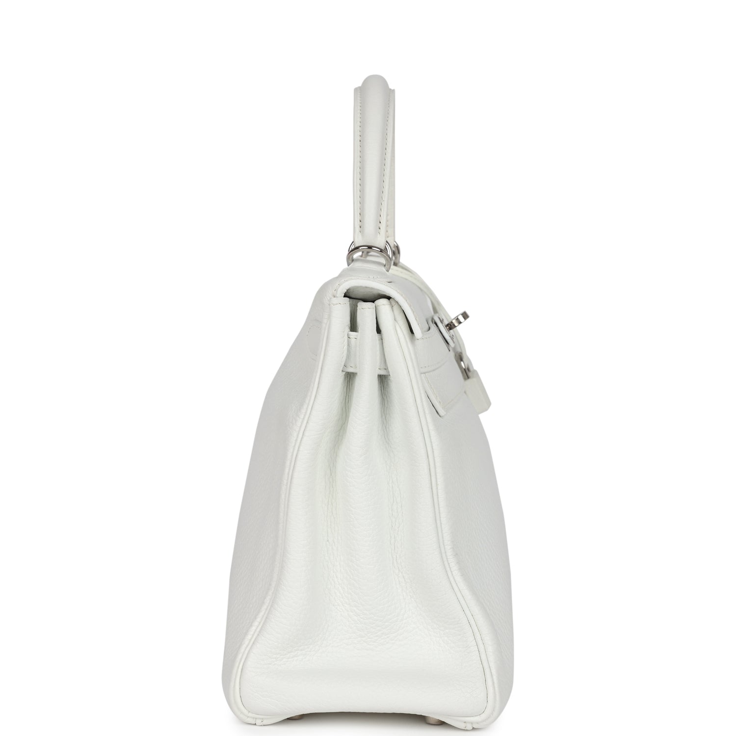New Hermes Kelly Retourne 28 White Clemence Palladium Hardware