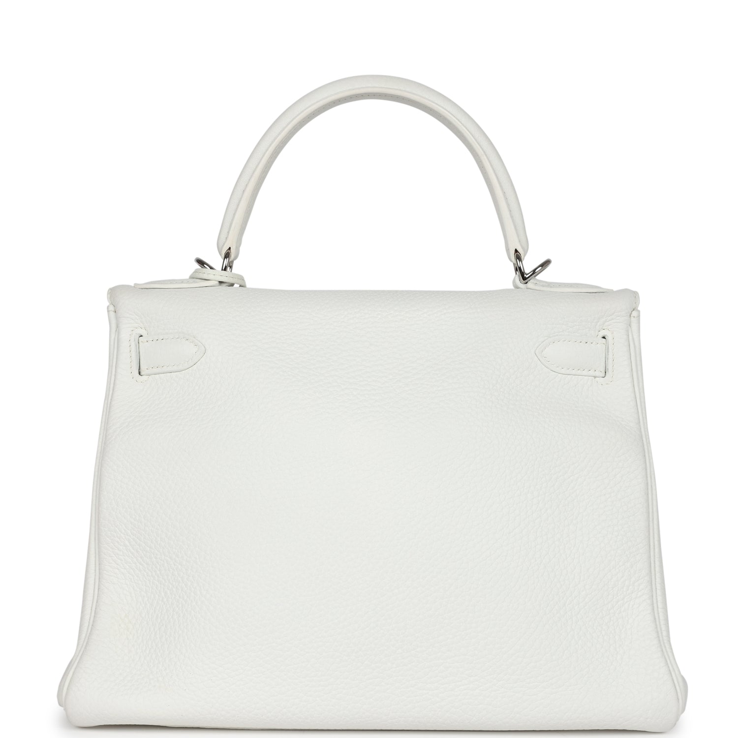 New Hermes Kelly Retourne 28 White Clemence Palladium Hardware