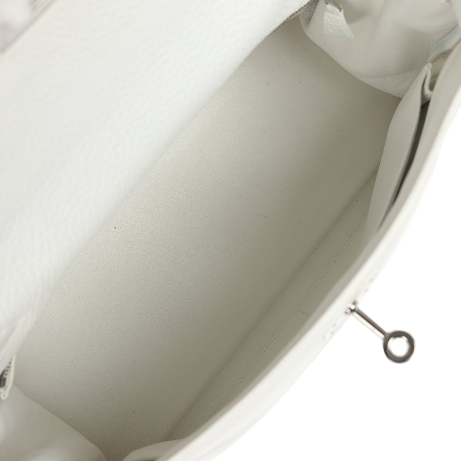 New Hermes Kelly Retourne 28 White Clemence Palladium Hardware