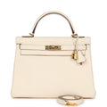 Pre-owned Hermes Kelly Retourne 32 Nata Clemence Gold Hardware