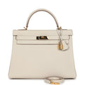 New Hermes Kelly Retourne 32 Craie Togo Gold Hardware
